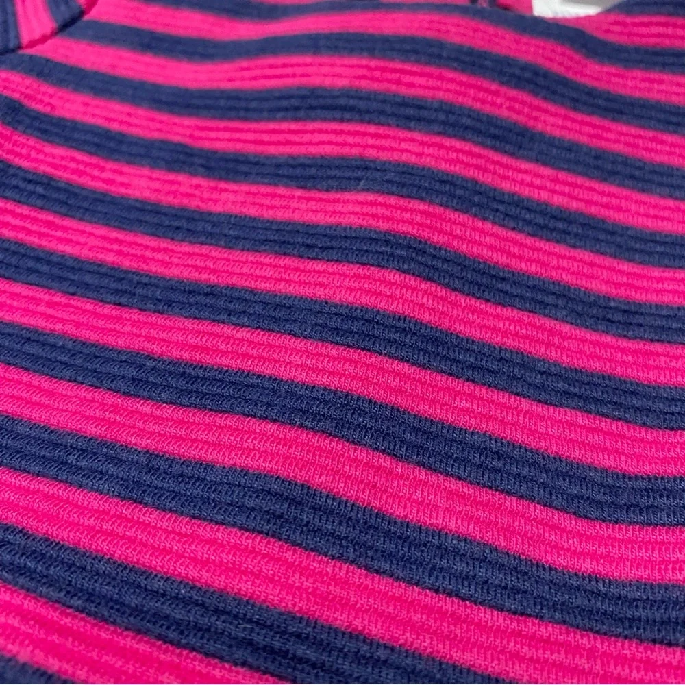 Ralph Lauren Pink Blue Striped Ribbed Dress Size 3M